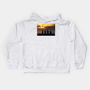 Sunset at Tahai Site - Rapa Nui - Easter Island Kids Hoodie